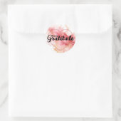 Sticker Rond Vivez Dans L'Encre Rose Gratitude (Sac)