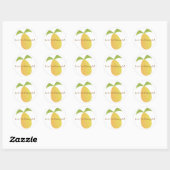 Sticker Rond Vivez l'ananas (Feuille)