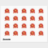 Sticker Rond Vizsla (Feuille)