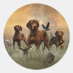 Sticker Rond Vizsla Art hongrois