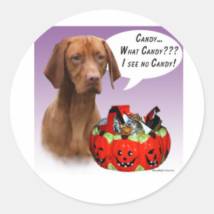 Sticker Rond Vizsla Halloween Candy