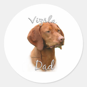 Sticker Rond Vizsla Papa 2