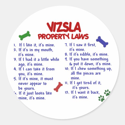 Sticker Rond VIZSLA, propriété Lois 2 (Devant)