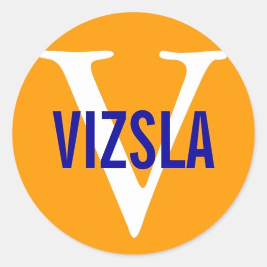 Sticker Rond Vizsla race Monogramme Design (Devant)