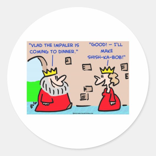 Sticker Rond vlad de roi le shish-ka-plomb d'impaler (Devant)
