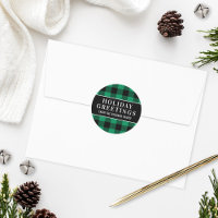 Vœux de fêtes Green Buffalo Plaid Famille