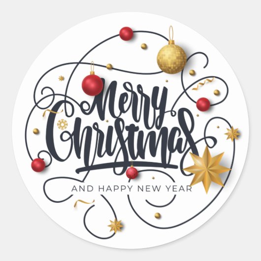 Sticker Rond Voeux de Noël (Devant)