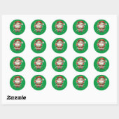 Sticker Rond Vœux de Santa (Feuille)