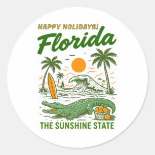Sticker Rond Vœux de vacances en Floride