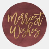 Sticker Rond Vœux les plus joyeux de Bourgogne et de faux feuil (Devant)