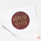 Sticker Rond Vœux les plus joyeux de Bourgogne et de faux feuil (Enveloppe)