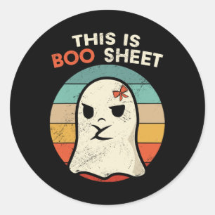 Sticker Rond Voici Boite Feuille Amusant Halloween Costumes Amu