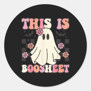 Sticker Rond Voici Boo-sheet Halloween Ghost Costume Retro Gr