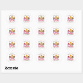 Sticker Rond Voici Cupcake Queen Cupcakes Lover Baker (Feuille)
