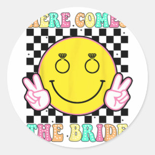 Sticker Rond Voici la mariée, thé de fête de bachelorette groov