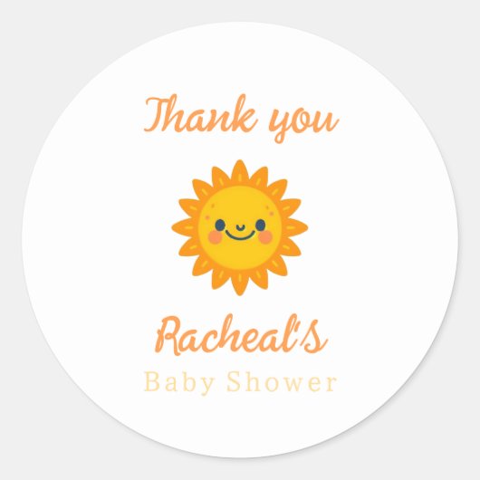 Sticker Rond Voici le Baby shower fils (Devant)