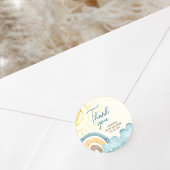 Sticker Rond Voici Le Baby shower Son Retro