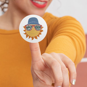 Sticker Rond Voici le Fils Baby Boy Shower