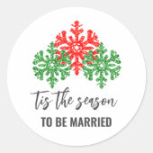 Sticker Rond Voici Le Mariage De Noël De La Saison (Devant)