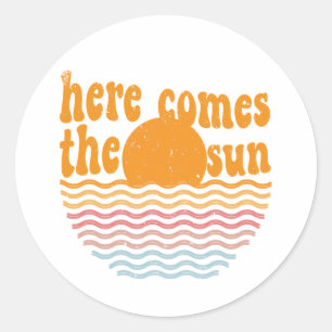 Sticker Rond Voici le Sun Retro