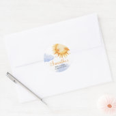 Sticker Rond Voici l'invitation du baby shower Sun (Enveloppe)