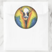 Sticker Rond Voici ! L'Oiseau Blanche-Os (Sac)