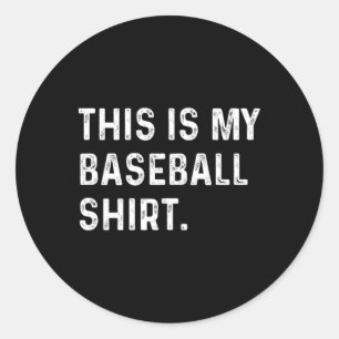Sticker Rond Voici Ma Chemise De Baseball - Pitcher Catcher Mam
