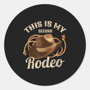 Sticker Rond Voici Ma Deuxième Cowboy Casquette De Rodéo Drôle