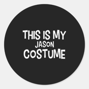 Sticker Rond Voici Mon Costume Jason Halloween Simple Costume