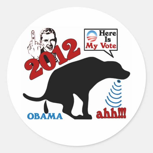 Sticker Rond Voici Mon Vote (Devant)
