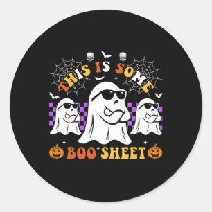 Sticker Rond Voici Un Halloween Amusant En Feuille De Boite