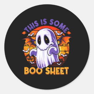 Sticker Rond Voici Un Petit Fantôme En Feuille De Boite Pour Ho