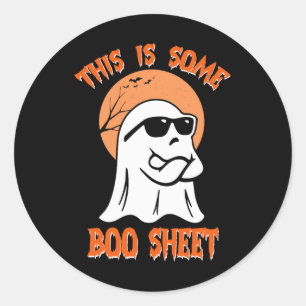 Sticker Rond Voici Une Fiche De Boite Halloween Cool Ghost Fun