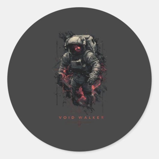 Sticker Rond Void Walker Astronaut Heavy Metal (Devant)