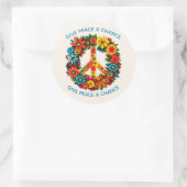 Sticker Rond Voie de Paix fleur sauvage (Sac)