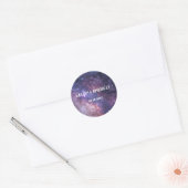 Sticker Rond Voie Lactée Stars Sky Galaxy Mariage élégant (Enveloppe)