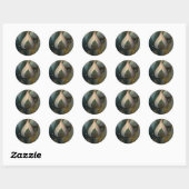 Sticker Rond Voile de feuilles | conception botanique (Feuille)