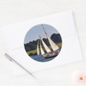Sticker Rond Voile En Newport, Rhode Island, États-Unis (Enveloppe)