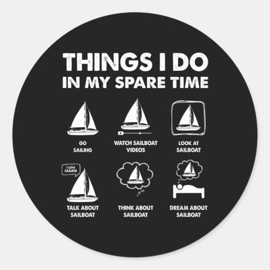 Sticker Rond Voile Que Je Fais Dans Mon Temps De Rechange Batea (Devant)