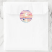 Sticker Rond Voile sur la mer Calme (Sac)