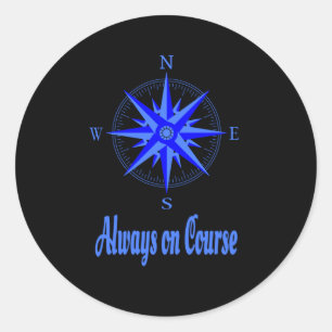 Sticker Rond Voile - Toujours Sur Le Parcours Compas Chemise