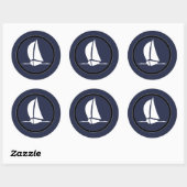 Sticker Rond Voiles blanches (Feuille)