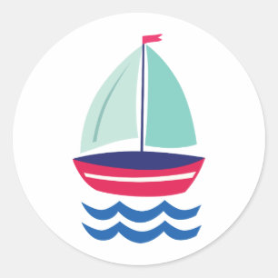 Sticker Rond Voilier
