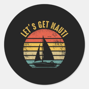 Sticker Rond Voilier Bateau - Voilier Voilier Voyons N