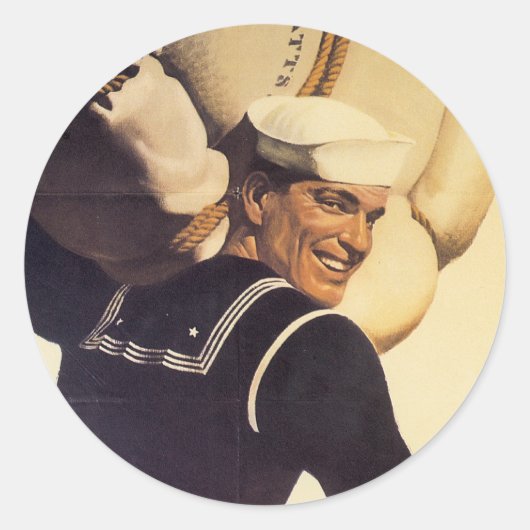 Sticker Rond Voilier de la Seconde Guerre mondiale (Devant)