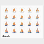 Sticker Rond Voilier graphique simple (Feuille)