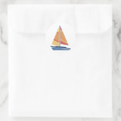Sticker Rond Voilier graphique simple (Sac)