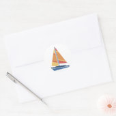 Sticker Rond Voilier graphique simple (Enveloppe)