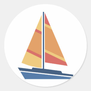 Sticker Rond Voilier graphique simple