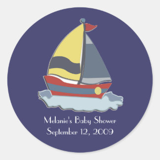 Sticker Rond Voilier Voilier Enveloppe nautique Phoques / Faveu